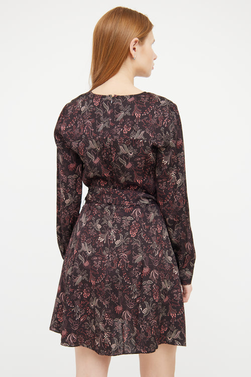 Reiss Brown, Red 
Cream Floral Print Dress