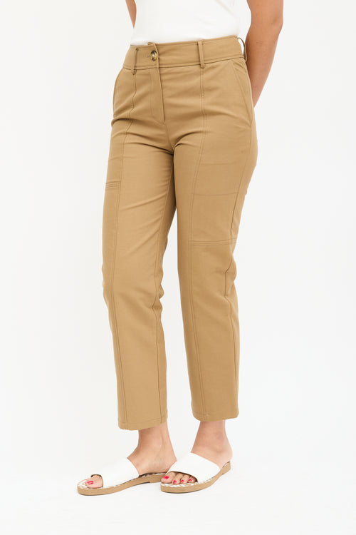 Topstitch Straight Leg Trouser