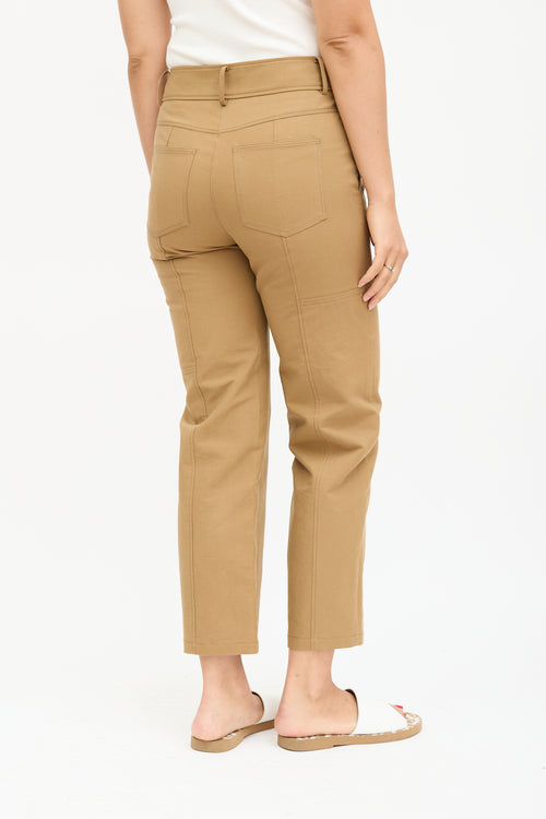 Topstitch Straight Leg Trouser