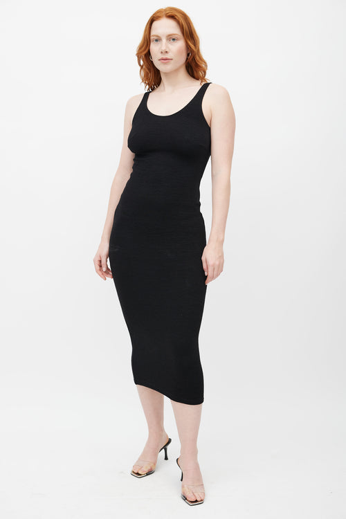 Remain Birger Christensen Black Ribbed Midi Elvirah Dress