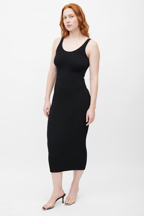 Remain Birger Christensen Black Ribbed Midi Elvirah Dress