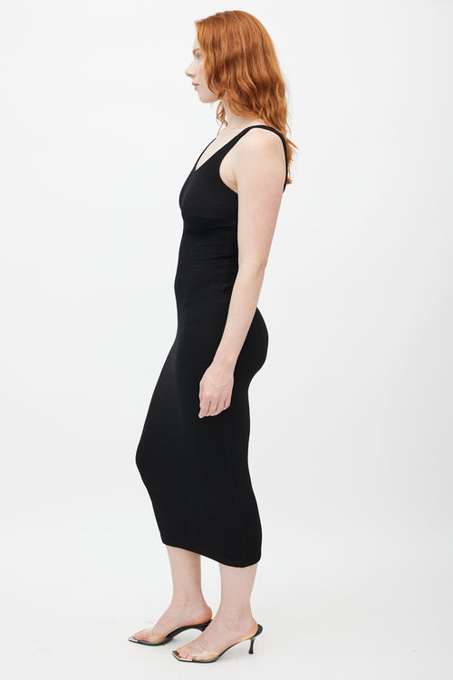 Remain Birger Christensen Black Ribbed Midi Elvirah Dress