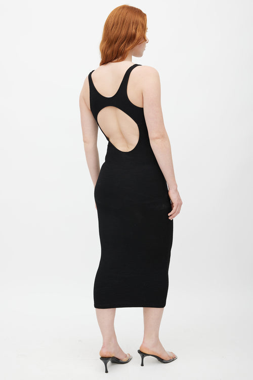 Remain Birger Christensen Black Ribbed Midi Elvirah Dress