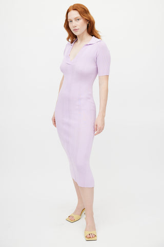 Remain Birger Christensen Purple Knit Ribbed Dress