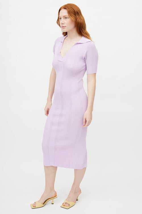 Remain Birger Christensen Purple Knit Ribbed Dress