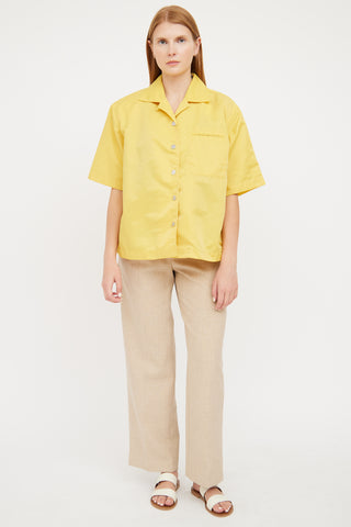 Remain Birger Christensen Golden Yellow Snap Front Storm Shirt