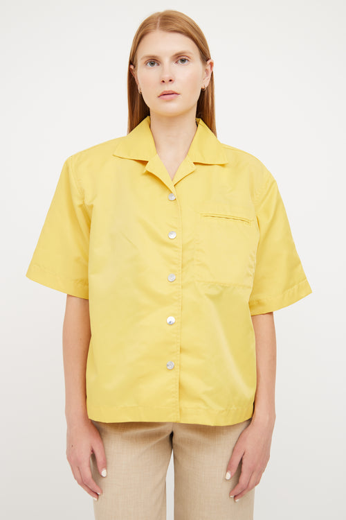 Remain Birger Christensen Golden Yellow Snap Front Storm Shirt