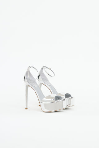 Rene Caovilla Patent Mirror Plaform Heel