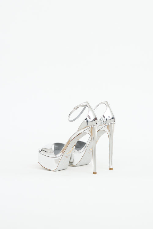 Rene Caovilla Patent Mirror Plaform Heel