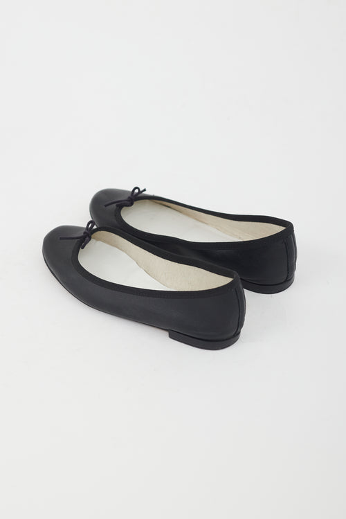 Repetto Black Leather  Ballet Flat