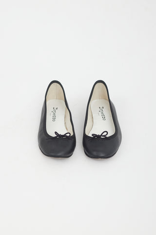 Repetto Black Leather  Ballet Flat