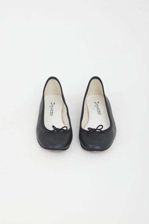 Repetto Black Leather  Ballet Flat