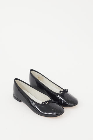 Repetto Black Patent Leather Bow Ballet Flat