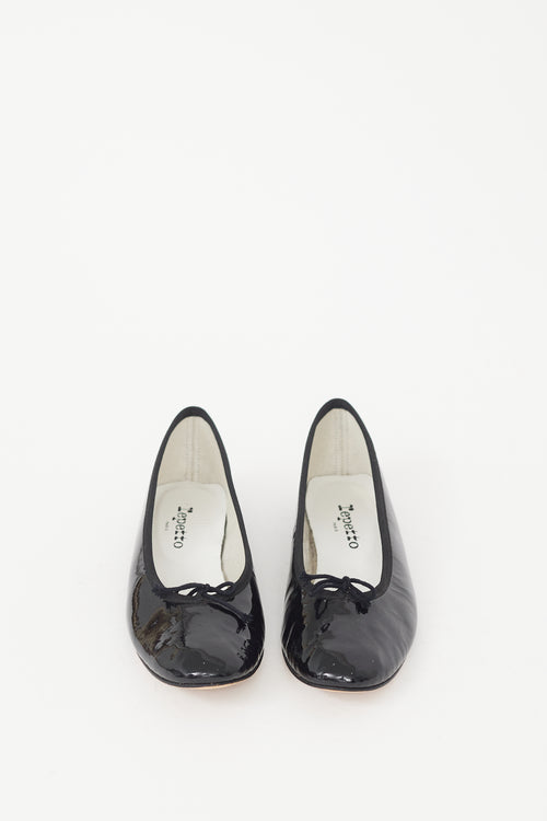 Repetto Black Patent Leather Bow Ballet Flat