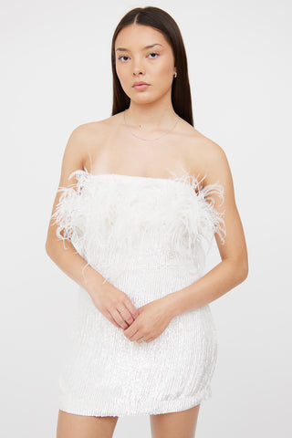 Retrofête White Torin Feather Dress