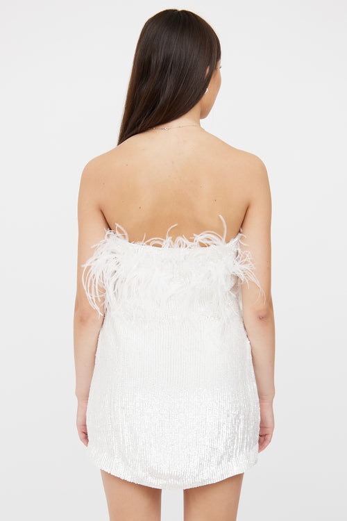 Retrofête White Torin Feather Dress