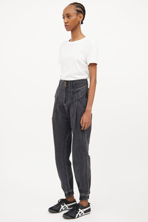 Retrofête Black Myla Pleat Jogger Jeans