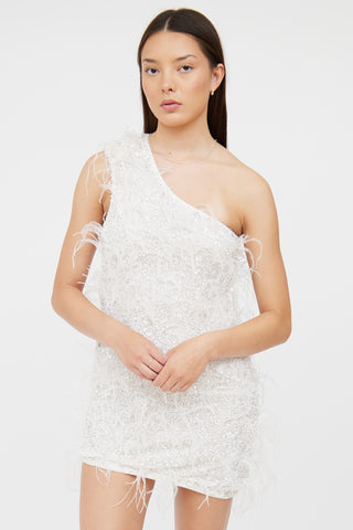 Retrofête White Sina Feather Dress