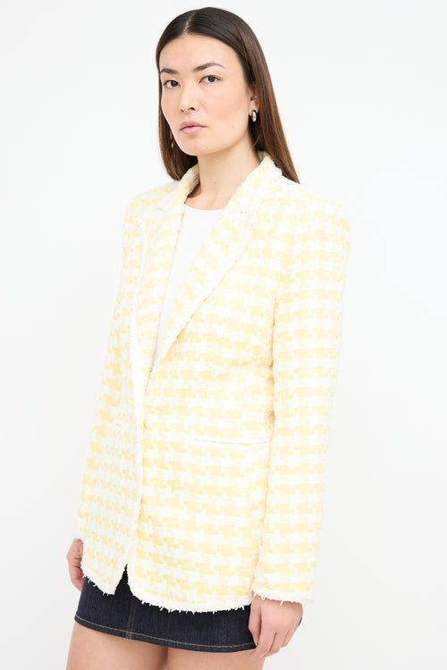 Retrofête Yellow 
White Tweed Dillon Blazer