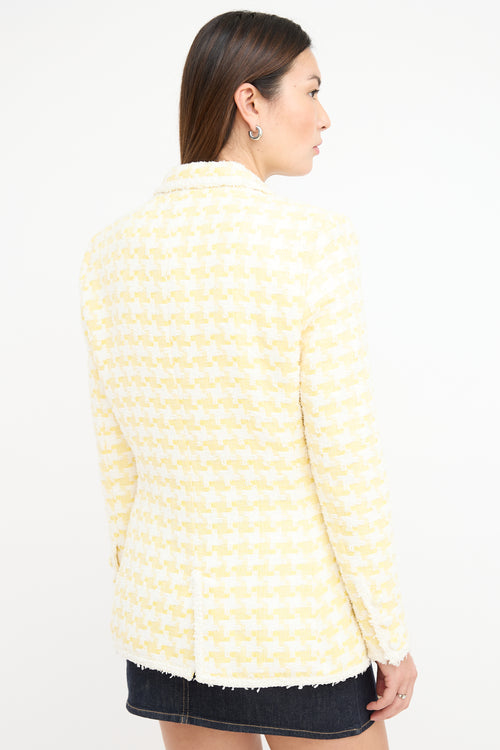 Retrofête Yellow 
White Tweed Dillon Blazer