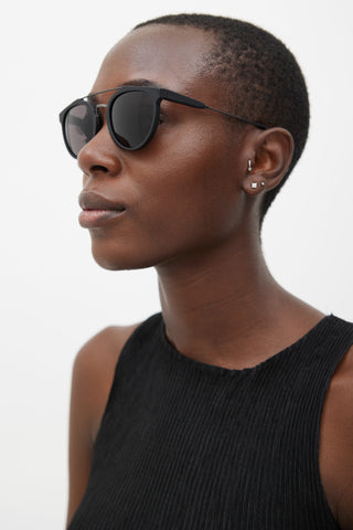 Retrosuperfuture Black Matte Giaguaro Round Sunglasses