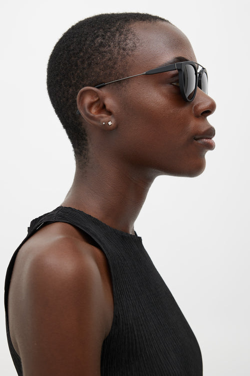 Retrosuperfuture Black Matte Giaguaro Round Sunglasses