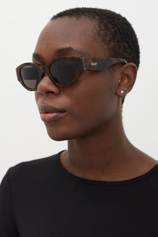 Retrosuperfuture Brown Marbled Drew Mama Tapered Sunglasses