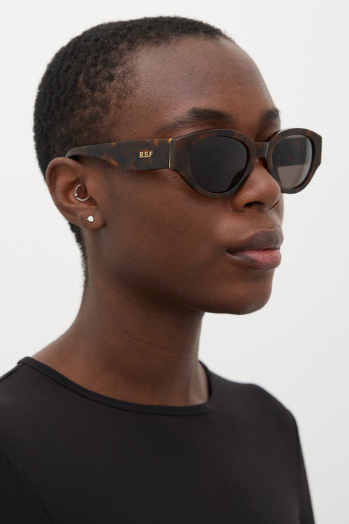 Retrosuperfuture Brown Marbled Drew Mama Tapered Sunglasses