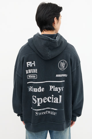 Rhude Black 
Multi Rhonda Graphic Hoodie