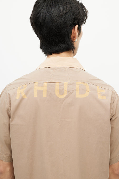 Rhude Brown Logo Shirt