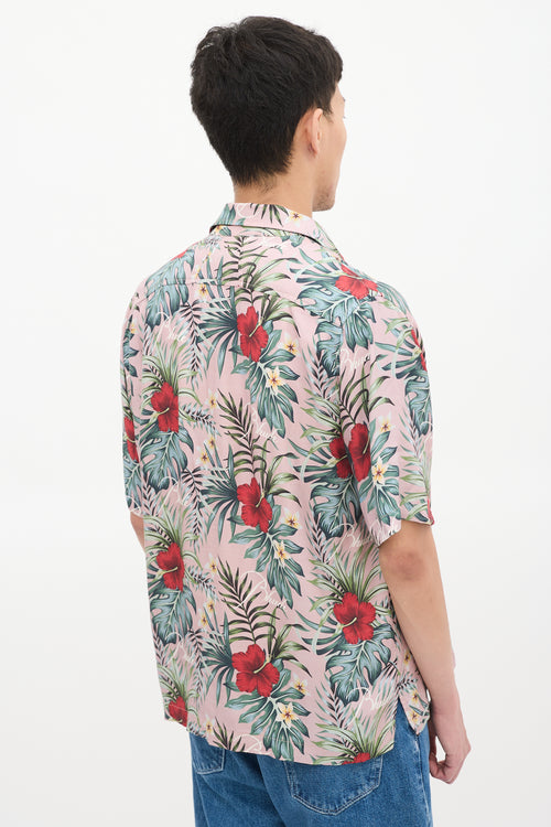 Rhude Pink 
Multicolour Floral One Pocket Shirt