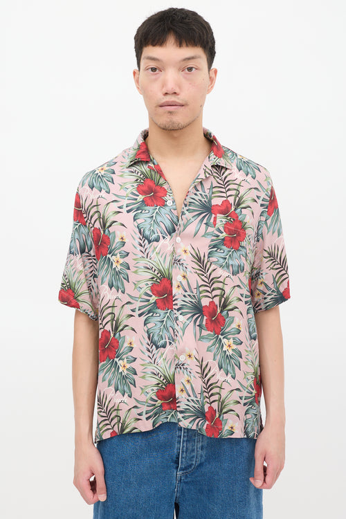 Rhude Pink 
Multicolour Floral One Pocket Shirt