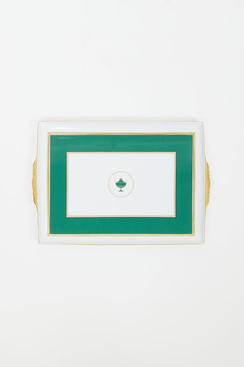 Richard Ginori White 
Green Porcelain Contessa Rectangular Platter