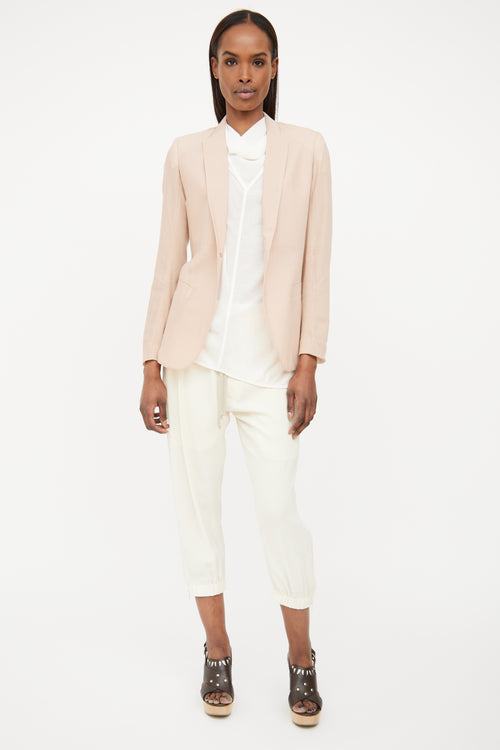 Rick Owens Beige Long Sleeve Blazer