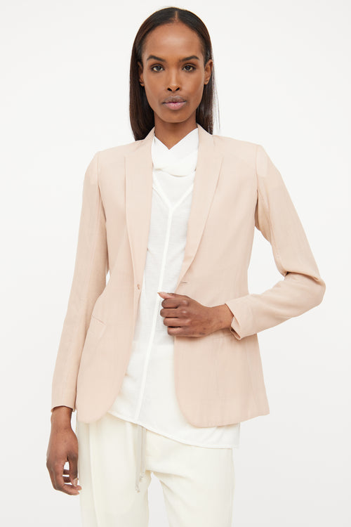 Rick Owens Beige Long Sleeve Blazer