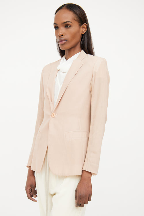 Rick Owens Beige Long Sleeve Blazer