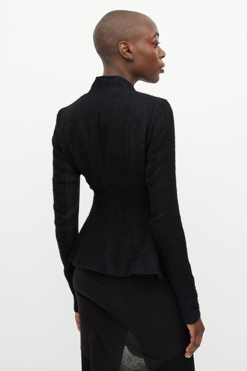 Rick Owens Black Cashmere 
Silk V-Neck Jacket