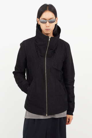 Rick Owens Black Cowl Jacket