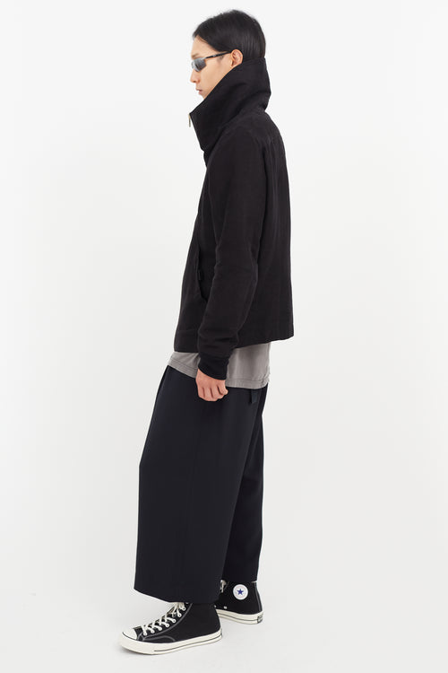 Rick Owens Black Cowl Jacket