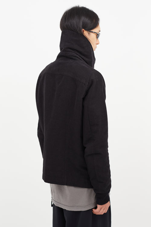 Rick Owens Black Cowl Jacket