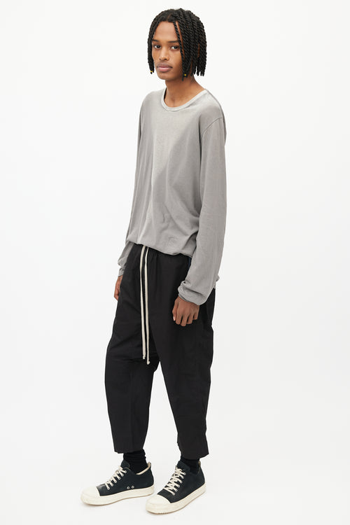 Rick Owens Black Drop Seat Pant