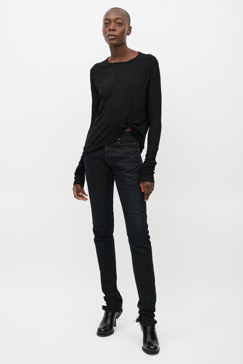 Rick Owens Black Gathered Top