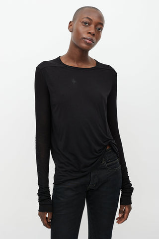 Rick Owens Black Gathered Top