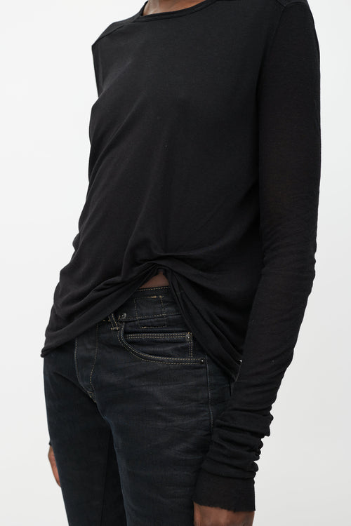 Rick Owens Black Gathered Top