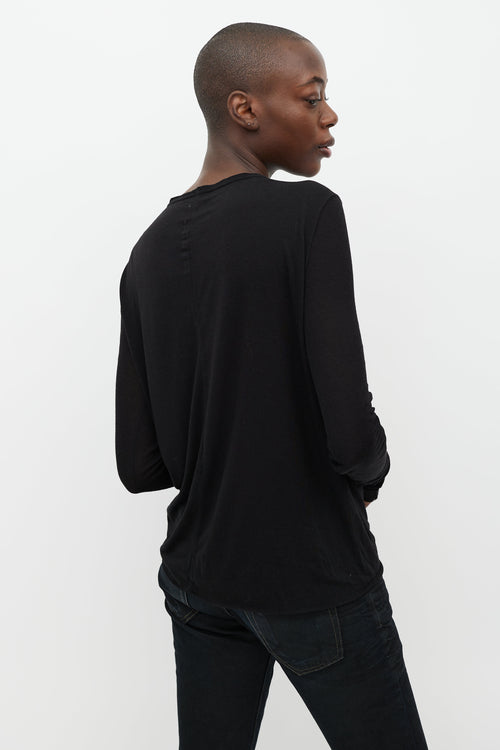 Rick Owens Black Gathered Top