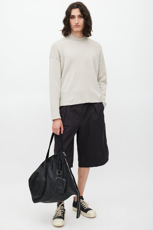 Rick Owens Black Leather Shoulder Bag