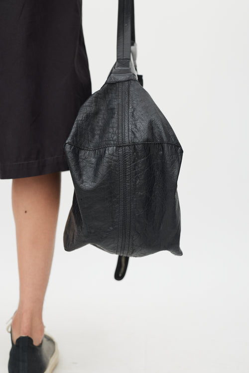 Rick Owens Black Leather Shoulder Bag