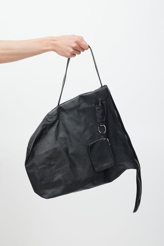 Rick Owens Black Leather Shoulder Bag