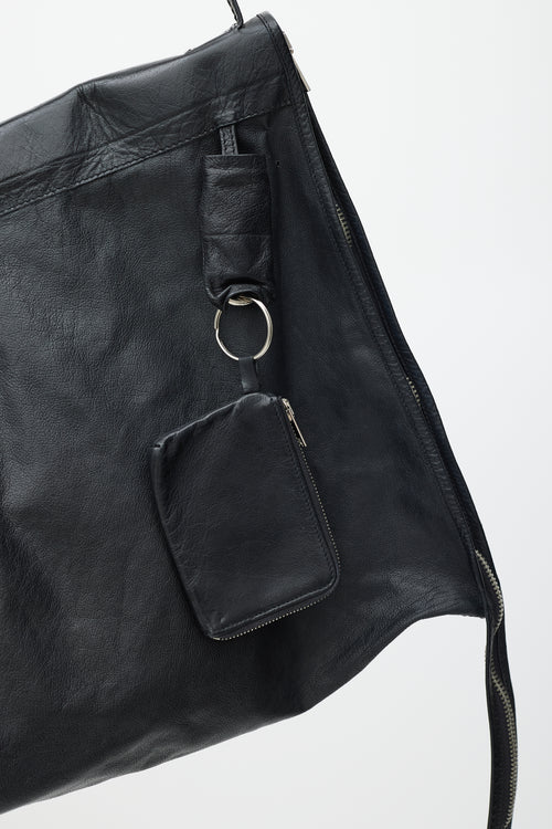 Rick Owens Black Leather Shoulder Bag