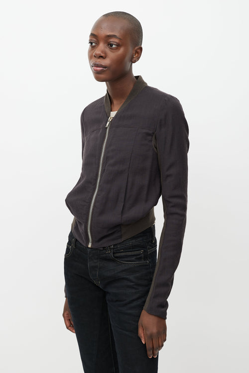 Rick Owens Black Wool Bomber Jacket